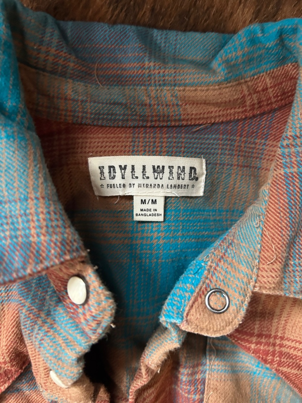 Idyllwind Blue & Rust Plaid Snap-Front Shirt - Picture 2 of 3